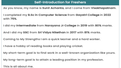 self introduction in interview
